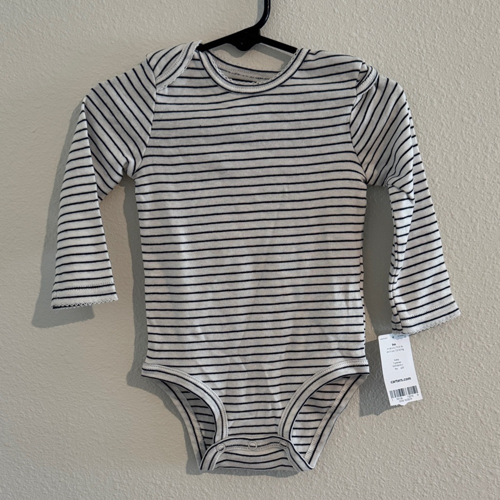 Carter's Black and White Striped Bodysuit